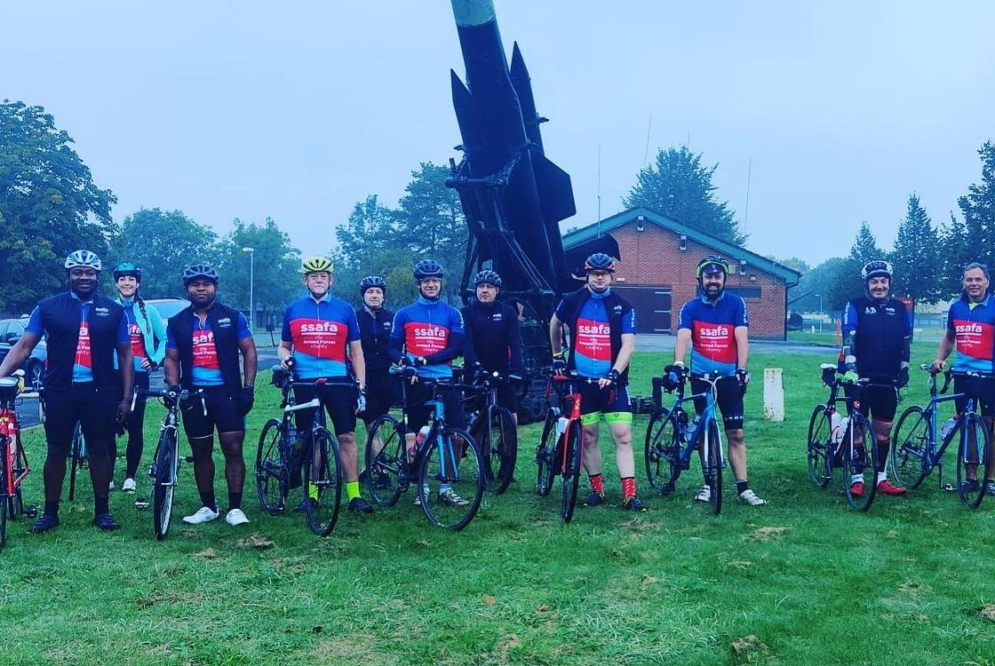 Warrant Officer Class 2 Oliver Foudjuo and Sergeant Atabong Agendia participating in a CAMBRIS-AF fundraising activity for SSAFA